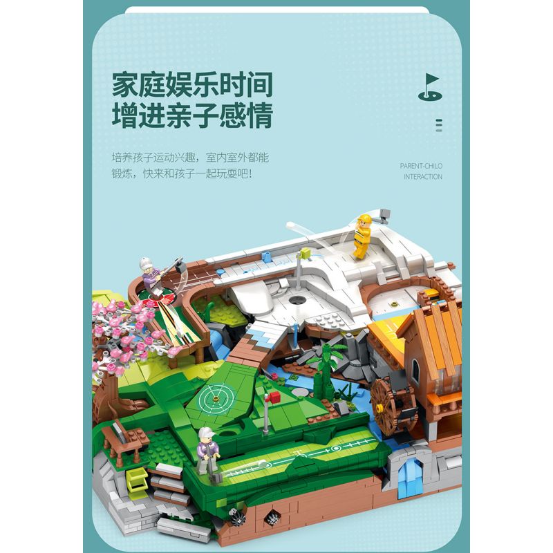 JUHANG TECHNOLOGY 86017 non  SÂN GOLF bộ đồ chơi xếp lắp ráp ghép mô hình Modular Buildings GOLF RESORT COURSE Mô Hình Nhà Cửa 3022 khối