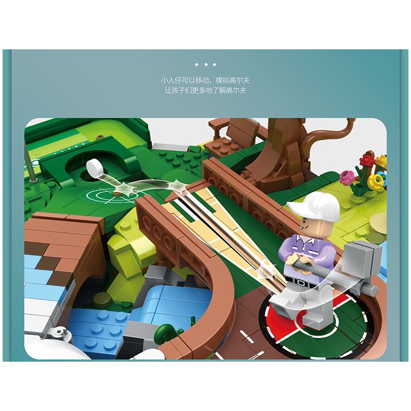 JUHANG TECHNOLOGY 86017 non  SÂN GOLF bộ đồ chơi xếp lắp ráp ghép mô hình Modular Buildings GOLF RESORT COURSE Mô Hình Nhà Cửa 3022 khối