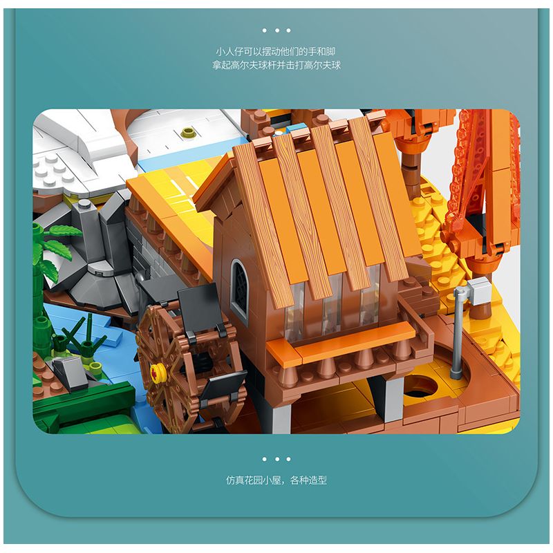 JUHANG TECHNOLOGY 86017 non  SÂN GOLF bộ đồ chơi xếp lắp ráp ghép mô hình Modular Buildings GOLF RESORT COURSE Mô Hình Nhà Cửa 3022 khối