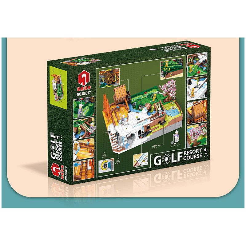JUHANG TECHNOLOGY 86017 non  SÂN GOLF bộ đồ chơi xếp lắp ráp ghép mô hình Modular Buildings GOLF RESORT COURSE Mô Hình Nhà Cửa 3022 khối