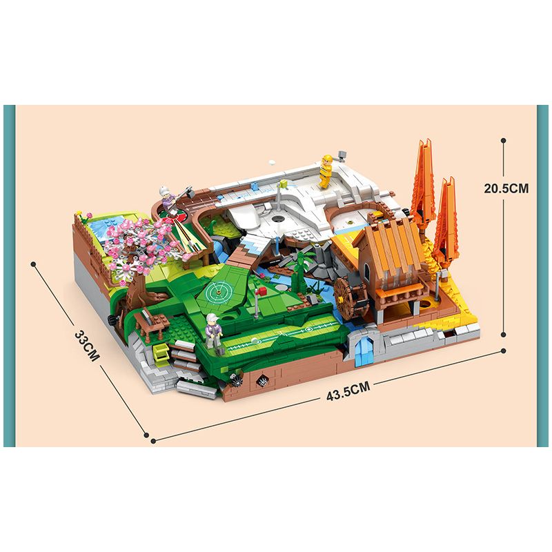 JUHANG TECHNOLOGY 86017 non  SÂN GOLF bộ đồ chơi xếp lắp ráp ghép mô hình Modular Buildings GOLF RESORT COURSE Mô Hình Nhà Cửa 3022 khối