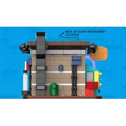 BRICKCOOL KS002 non  CỬA HÀNG SUSHI bộ đồ chơi xếp lắp ráp ghép mô hình CYBER STREET CORNER 661 khối