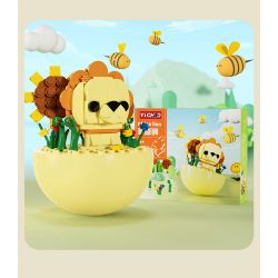 YICHAO 1209-3 non  SƯ TỬ THẢO NGUYÊN bộ đồ chơi xếp lắp ráp ghép mô hình AFRICA LION 163 khối