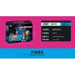 BRICKCOOL KS001 non  QUÁN CÀ PHÊ bộ đồ chơi xếp lắp ráp ghép mô hình CYBER STREET CORNER 712 khối