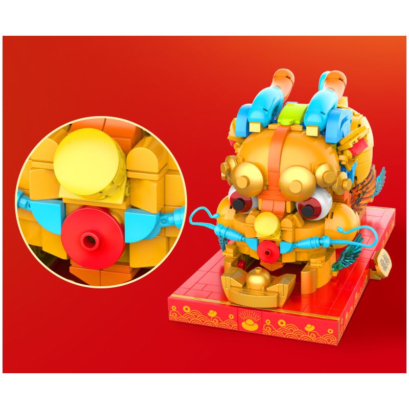 JAKI JK5136 5136 non  XU HƯỚNG QUỐC GIA THU THẬP KHO BÁU VÀ TỲ HƯU bộ đồ chơi xếp lắp ráp ghép mô hình Chinese Traditional Festivals AFFLUENT PIXIU Lễ Hội Cổ Truyền