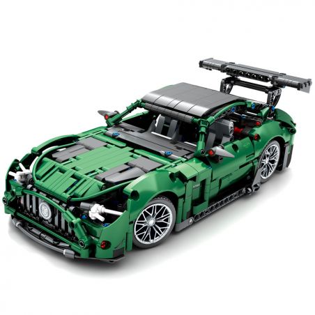 MOYU BLOCK MY88302 88302 non  ĐUA XE NHỰA ĐƯỜNG YÊU TINH XANH AMG 1:14 tỷ lệ 1:14 bộ đồ chơi xếp lắp ráp ghép mô hình 1460 khối