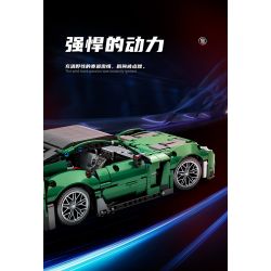 MOYU BLOCK MY88302 88302 non  ĐUA XE NHỰA ĐƯỜNG YÊU TINH XANH AMG 1:14 tỷ lệ 1:14 bộ đồ chơi xếp lắp ráp ghép mô hình 1460 khối