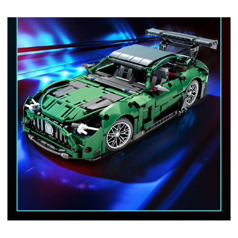 MOYU BLOCK MY88302 88302 non  ĐUA XE NHỰA ĐƯỜNG YÊU TINH XANH AMG 1:14 tỷ lệ 1:14 bộ đồ chơi xếp lắp ráp ghép mô hình 1460 khối