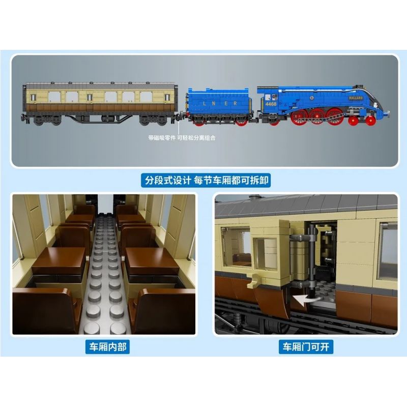MouldKing 12006 Mould King 12006 non  VỊT TRỜI bộ đồ chơi xếp lắp ráp ghép mô hình Trains CLASS A4 PACIFICS MALLARD Tàu Hỏa 2139 khối