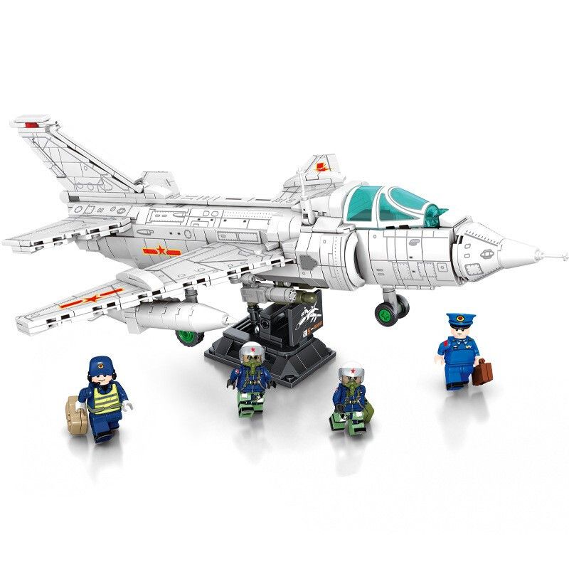 SEMBO 202157 non Lego MÁY BAY CƯỜNG KÍCH QIANG-5 bộ đồ chơi xếp lắp ráp ghép mô hình Military Army Q-5 STRIKE AIRCRAFT Quân Sự Bộ Đội 679 khối