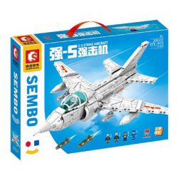 SEMBO 202157 non  MÁY BAY CƯỜNG KÍCH QIANG-5 bộ đồ chơi xếp lắp ráp ghép mô hình Military Army Q-5 STRIKE AIRCRAFT Quân Sự Bộ Đội 679 khối