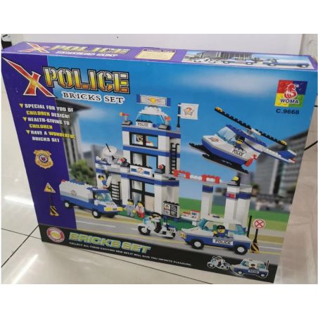 WOMA C9668 9668 non  ĐỒN CẢNH SÁT bộ đồ chơi xếp lắp ráp ghép mô hình City Thành Phố