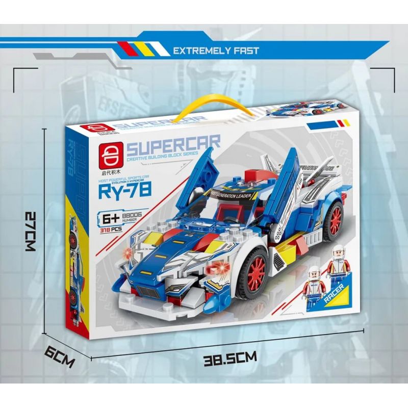 QIDAI 88006 non  RY-78 bộ đồ chơi xếp lắp ráp ghép mô hình Racers Đua Tốc Độ 318 khối
