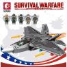 SEMBO 207124 non  MÁY BAY CHIẾN ĐẤU F-22 RAPTOR bộ đồ chơi xếp lắp ráp ghép mô hình Military Army SURVIVAL WARFARE Quân Sự Bộ Đội 899 khối