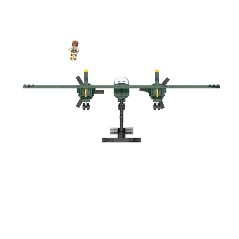 JAKI JK9160 9160 non  MÁY BAY CHIẾN ĐẤU CỔ ĐIỂN P-38 THUNDERBOLT WWII bộ đồ chơi xếp lắp ráp ghép mô hình MILITARY ZONE P-38 THUNDER FIGHTER 502 khối