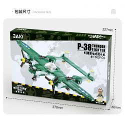 JAKI JK9160 9160 non  MÁY BAY CHIẾN ĐẤU CỔ ĐIỂN P-38 THUNDERBOLT WWII bộ đồ chơi xếp lắp ráp ghép mô hình MILITARY ZONE P-38 THUNDER FIGHTER 502 khối