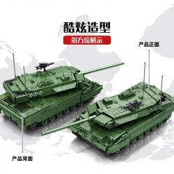 SEMBO 711002 non  XE TĂNG LEOPARD 2 ĐIỀU KHIỂN TỪ XA bộ đồ chơi xếp lắp ráp ghép mô hình Military Army SURVIVAL WARFARE Quân Sự Bộ Đội 1114 khối