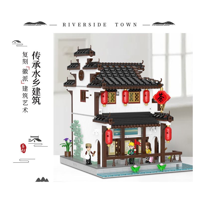 XINGBAO XB-01034 01034 XB01034 non  TRÀ XUÂN bộ đồ chơi xếp lắp ráp ghép mô hình Mini Modular Đường Phố Thu Nhỏ 2673 khối