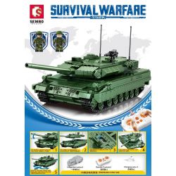 SEMBO 711002 non  XE TĂNG LEOPARD 2 ĐIỀU KHIỂN TỪ XA bộ đồ chơi xếp lắp ráp ghép mô hình Military Army SURVIVAL WARFARE Quân Sự Bộ Đội 1114 khối