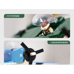 JAKI JK9159 9159 non  MÁY BAY CHIẾN ĐẤU HỔ ĐỊA NGỤC F2F THẾ THỨ HAI bộ đồ chơi xếp lắp ráp ghép mô hình MILITARY ZONE F2F HELL TIGER FIGHTER 356 khối