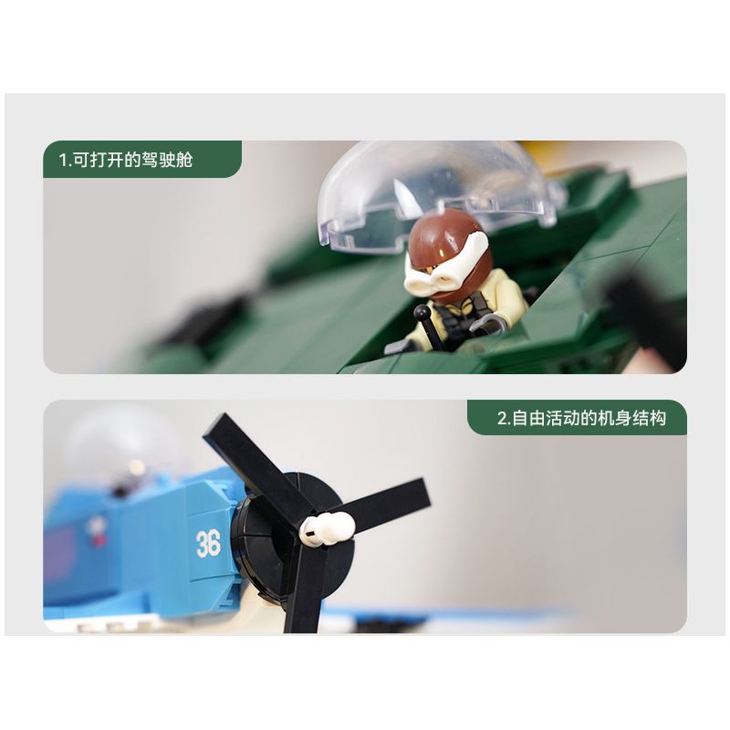 JAKI JK9159 9159 non  MÁY BAY CHIẾN ĐẤU HỔ ĐỊA NGỤC F2F THẾ THỨ HAI bộ đồ chơi xếp lắp ráp ghép mô hình MILITARY ZONE F2F HELL TIGER FIGHTER 356 khối