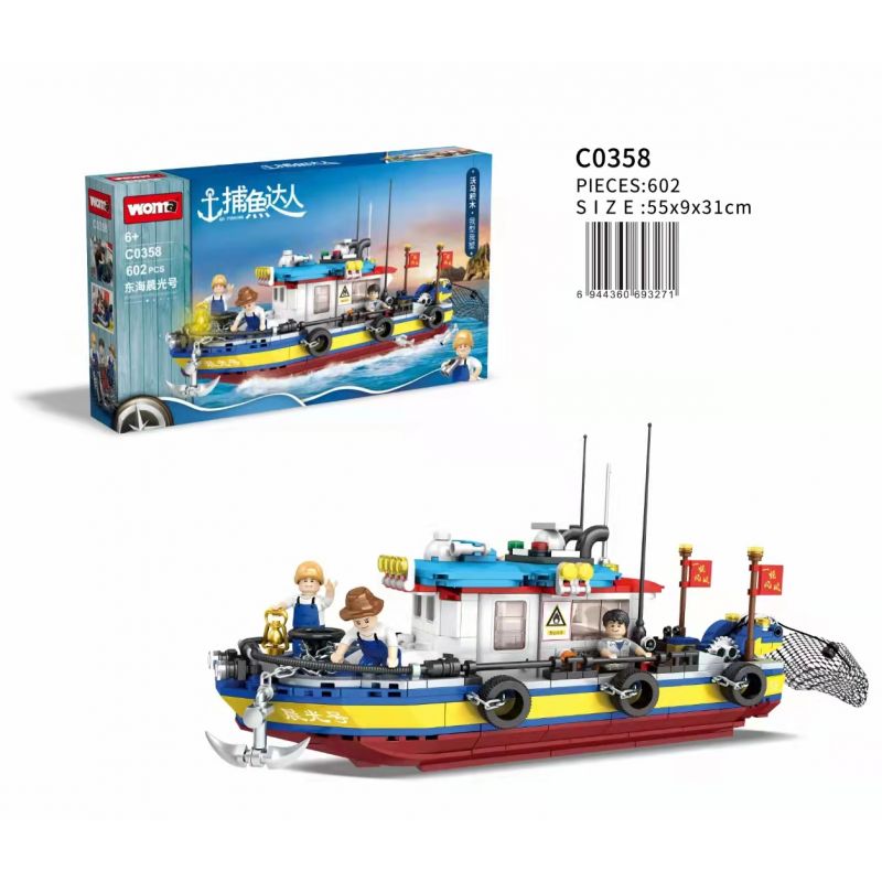 WOMA C0358 0358 non  DONGHAI BUỔI SÁNG ÁNH bộ đồ chơi xếp lắp ráp ghép mô hình 602 khối