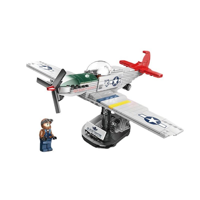 JAKI JK9158 9158 non Lego MÁY BAY CHIẾN ĐẤU NGỰA SẮT CỦA ĐỨC CỔ ĐIỂN TRONG THẾ THỨ HAI bộ đồ chơi xếp lắp ráp ghép mô hình MILITARY ZONE GERMAN IRON HORSE FIGHTER 338 khối