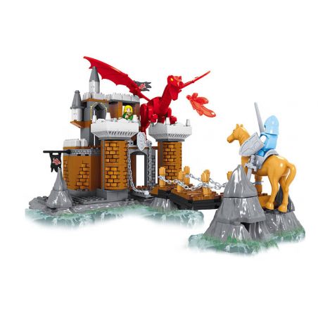 AUSINI M27604 27604 non  LÂU ĐÀI WYVERN bộ đồ chơi xếp lắp ráp ghép mô hình 319 khối