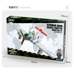JAKI JK9158 9158 non  MÁY BAY CHIẾN ĐẤU NGỰA SẮT CỦA ĐỨC CỔ ĐIỂN TRONG THẾ THỨ HAI bộ đồ chơi xếp lắp ráp ghép mô hình MILITARY ZONE GERMAN IRON HORSE FIGHTER 338 khối