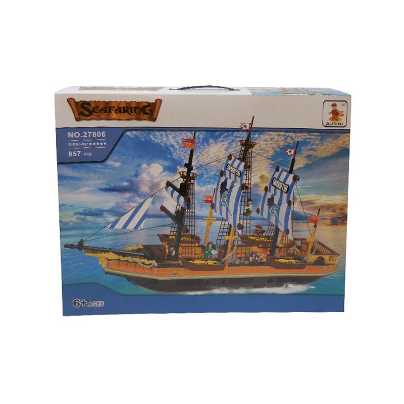 AUSINI N27806 27806 non  THUYỀN ĐÁNH CÁ LỚN bộ đồ chơi xếp lắp ráp ghép mô hình FISHING BOAT 857 khối