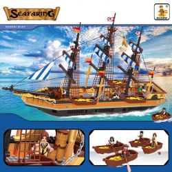 AUSINI N27806 27806 non  THUYỀN ĐÁNH CÁ LỚN bộ đồ chơi xếp lắp ráp ghép mô hình FISHING BOAT 857 khối