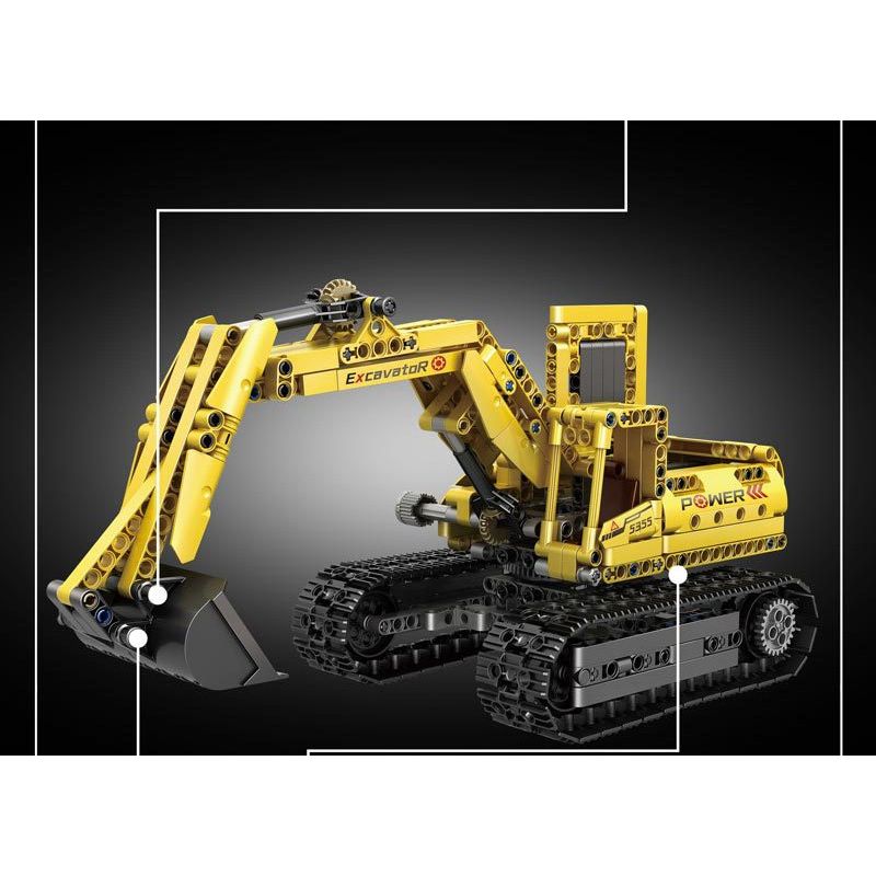 QIAO LE TONG 5355 non  MÁY XÚC. bộ đồ chơi xếp lắp ráp ghép mô hình  EXCAVATOR Kỹ Thuật Công Nghệ Cao Mô Hình Phương Tiện 522 khối