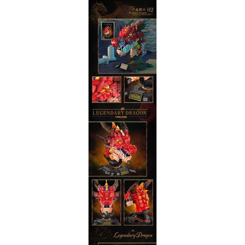 LINOOS LN1008 1008 LN1011 1011 non  DIÊN LONG bộ đồ chơi xếp lắp ráp ghép mô hình Creator Expert LEGENDARY DRAGON Chuyên Gia Sáng Tạo 2713 khối