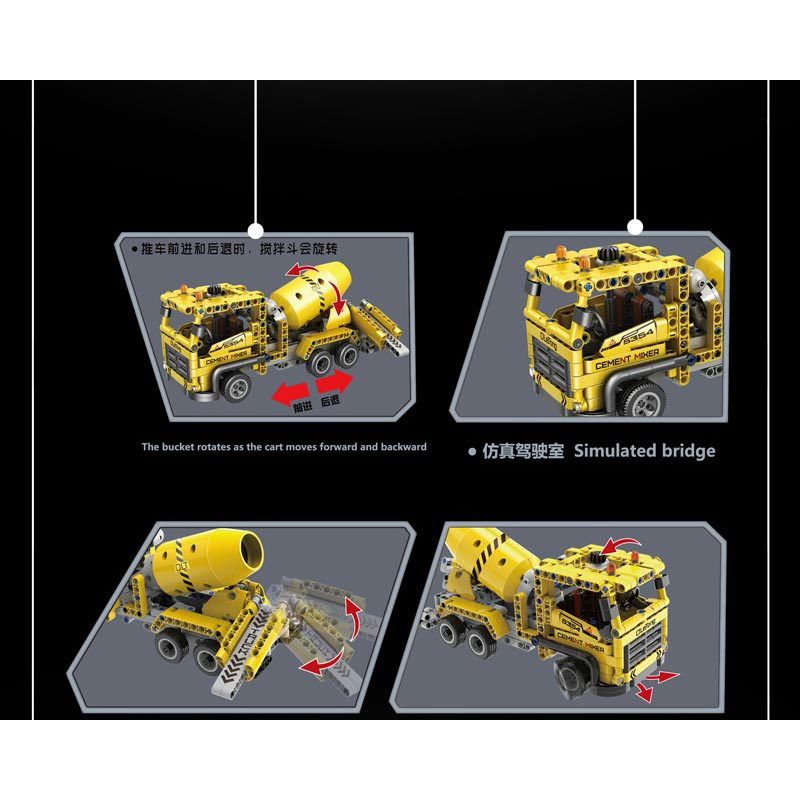 QIAO LE TONG 5354 non  XE TRỘN bộ đồ chơi xếp lắp ráp ghép mô hình  MIXING CAR Kỹ Thuật Công Nghệ Cao Mô Hình Phương Tiện 398 khối