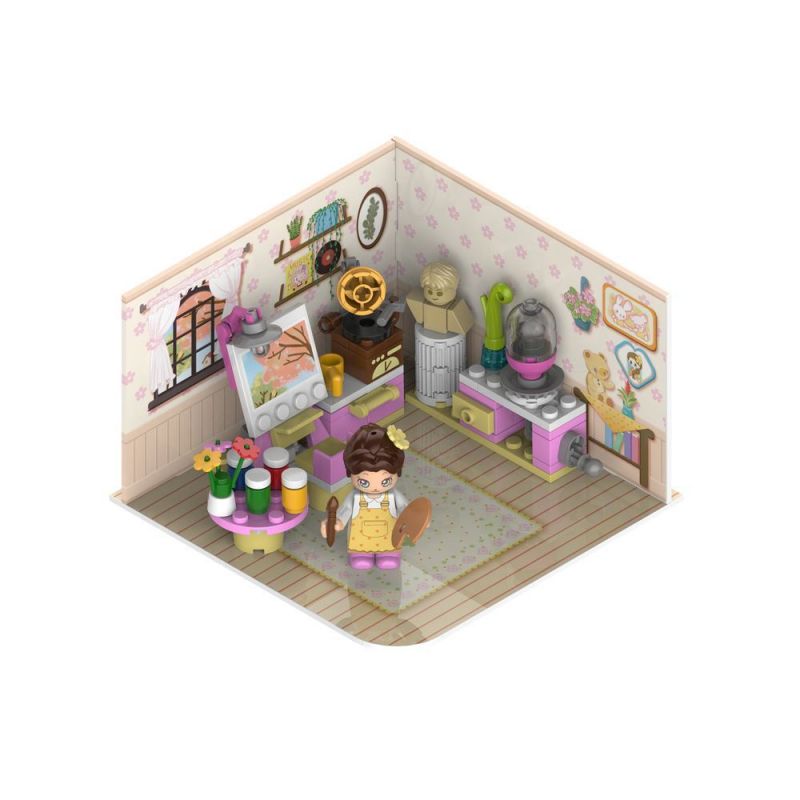 JAKI JK2161 2161 JK2162 2162 JK2163 2163 JK2160 2160 non  PHÒNG THANH NHẠC ALLEN KHOA HỌC AI BONNIE TẬP THỂ DỤC SALLY NGHỆ THUẬT VIRGINIA bộ đồ chơi xếp lắp ráp ghép mô hình Girl Con Gái 451 khối