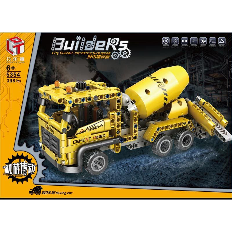 QIAO LE TONG 5354 non  XE TRỘN bộ đồ chơi xếp lắp ráp ghép mô hình  MIXING CAR Kỹ Thuật Công Nghệ Cao Mô Hình Phương Tiện 398 khối