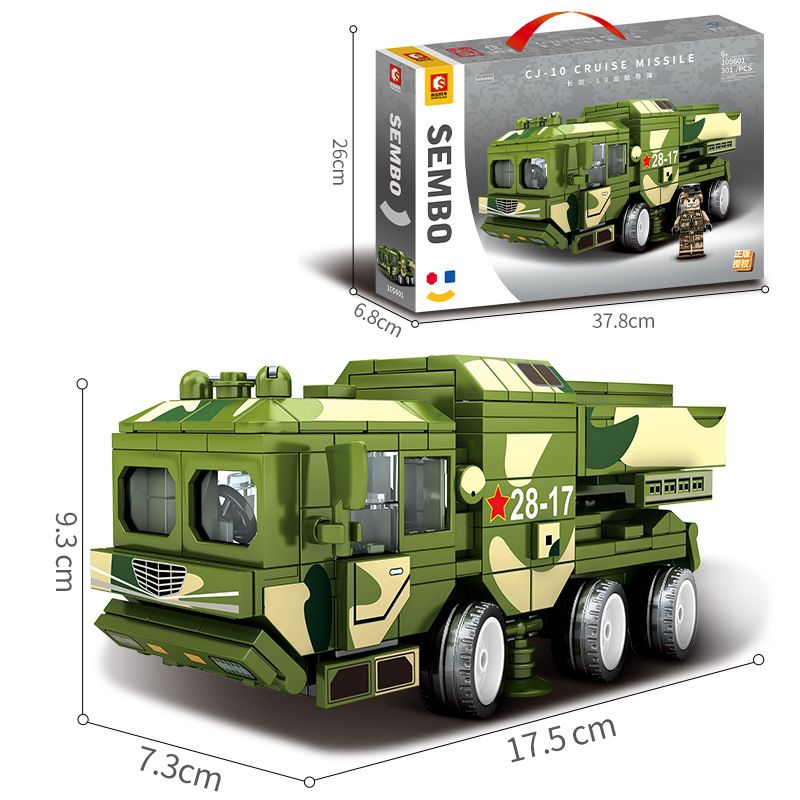 SEMBO 105601 non  TÊN LỬA HÀNH TRÌNH LONG SWORD-10 bộ đồ chơi xếp lắp ráp ghép mô hình Military Army CJ-10 CRUISE MISSILE Quân Sự Bộ Đội 301 khối