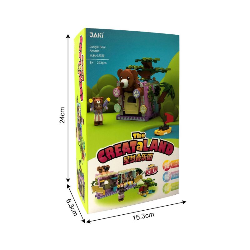 JAKI JK2102 2102 non  NGÔI NHÀ GẤU RỪNG bộ đồ chơi xếp lắp ráp ghép mô hình THE GREAT LAND 223 khối