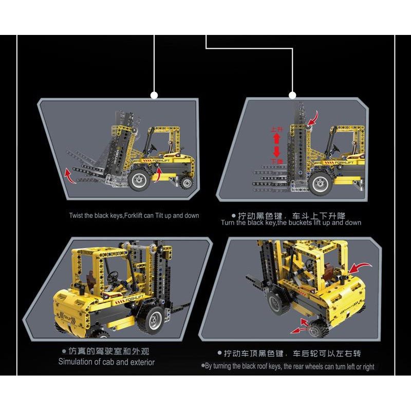 QIAO LE TONG 5352 non  XE NÂNG bộ đồ chơi xếp lắp ráp ghép mô hình  FORKLIFT TRUCK Kỹ Thuật Công Nghệ Cao Mô Hình Phương Tiện 322 khối
