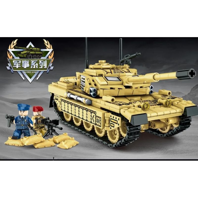 LEYI 66008 non  XE TĂNG THÁCH THỨC bộ đồ chơi xếp lắp ráp ghép mô hình Military Army MILITARY TANK CHALLENGER MAIN BATTLE Quân Sự Bộ Đội 536 khối