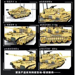 LEYI 66008 non  XE TĂNG THÁCH THỨC bộ đồ chơi xếp lắp ráp ghép mô hình Military Army MILITARY TANK CHALLENGER MAIN BATTLE Quân Sự Bộ Đội 536 khối
