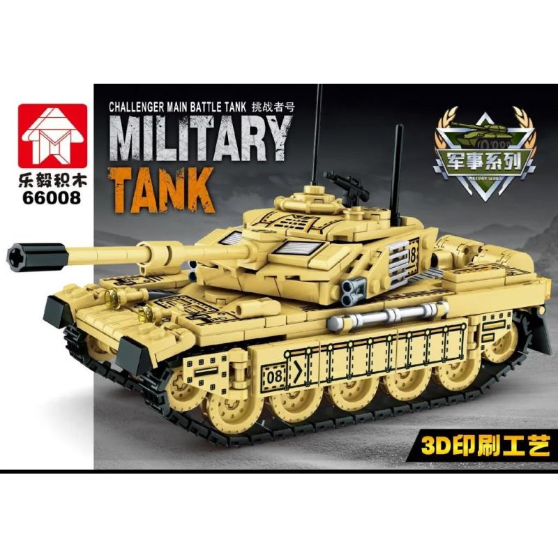 LEYI 66008 non  XE TĂNG THÁCH THỨC bộ đồ chơi xếp lắp ráp ghép mô hình Military Army MILITARY TANK CHALLENGER MAIN BATTLE Quân Sự Bộ Đội 536 khối