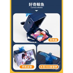 OPENING KD99002-2 99002-2 non  CÁ VOI TÒ MÒ bộ đồ chơi xếp lắp ráp ghép mô hình CURIOUS WHALE - FUNNY AND CUTE STORAGE BOX