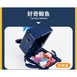 OPENING KD99002-2 99002-2 non  CÁ VOI TÒ MÒ bộ đồ chơi xếp lắp ráp ghép mô hình CURIOUS WHALE - FUNNY AND CUTE STORAGE BOX