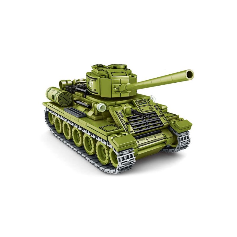 LEYI 66007 non Lego TANK T-34 bộ đồ chơi xếp lắp ráp ghép mô hình Military Army MILITARY TANK T-34 MAIN BATTLE Quân Sự Bộ Đội 506 khối