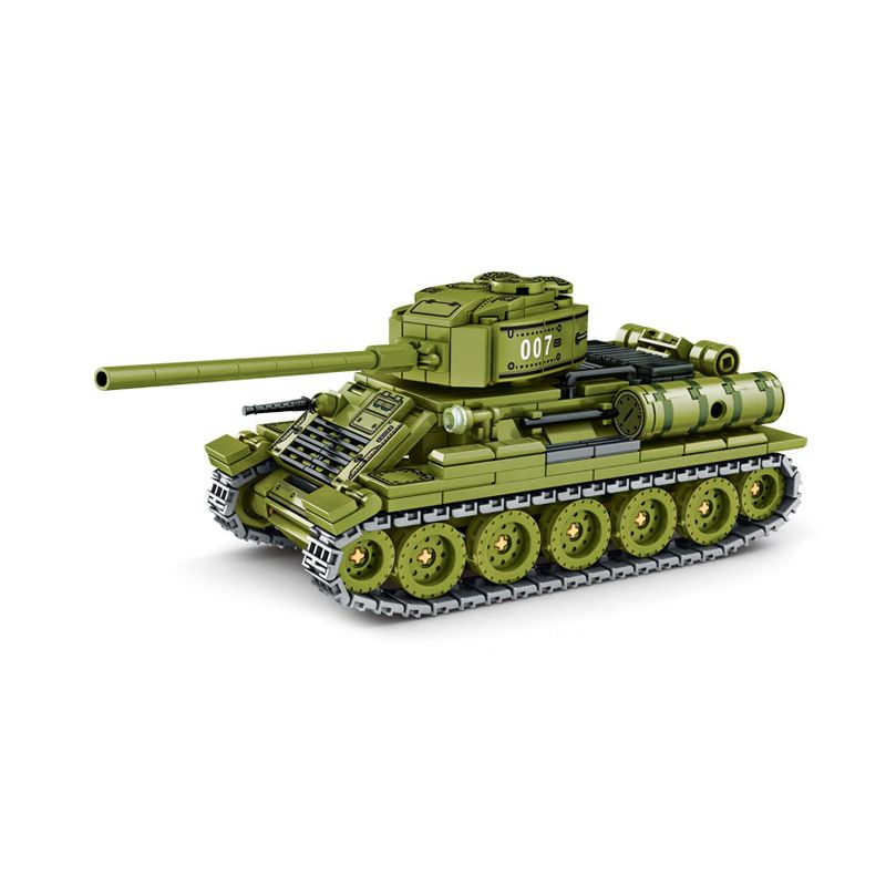 LEYI 66007 non  TANK T-34 bộ đồ chơi xếp lắp ráp ghép mô hình Military Army MILITARY TANK T-34 MAIN BATTLE Quân Sự Bộ Đội 506 khối