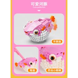 OPENING KD99002-2 99002-2 non  CÁ VOI TÒ MÒ bộ đồ chơi xếp lắp ráp ghép mô hình CURIOUS WHALE - FUNNY AND CUTE STORAGE BOX