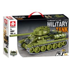 LEYI 66007 non  TANK T-34 bộ đồ chơi xếp lắp ráp ghép mô hình Military Army MILITARY TANK T-34 MAIN BATTLE Quân Sự Bộ Đội 506 khối