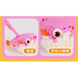 OPENING KD99002-2 99002-2 non  CÁ VOI TÒ MÒ bộ đồ chơi xếp lắp ráp ghép mô hình CURIOUS WHALE - FUNNY AND CUTE STORAGE BOX