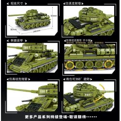 LEYI 66007 non  TANK T-34 bộ đồ chơi xếp lắp ráp ghép mô hình Military Army MILITARY TANK T-34 MAIN BATTLE Quân Sự Bộ Đội 506 khối